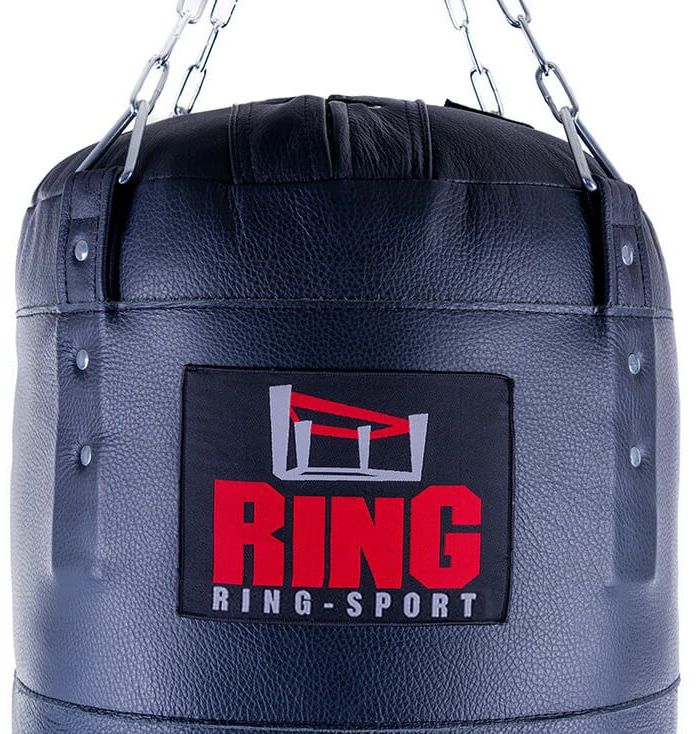 Boxzsák Premium valódi bőrből 160x40 cm 50 kg Ring Sport