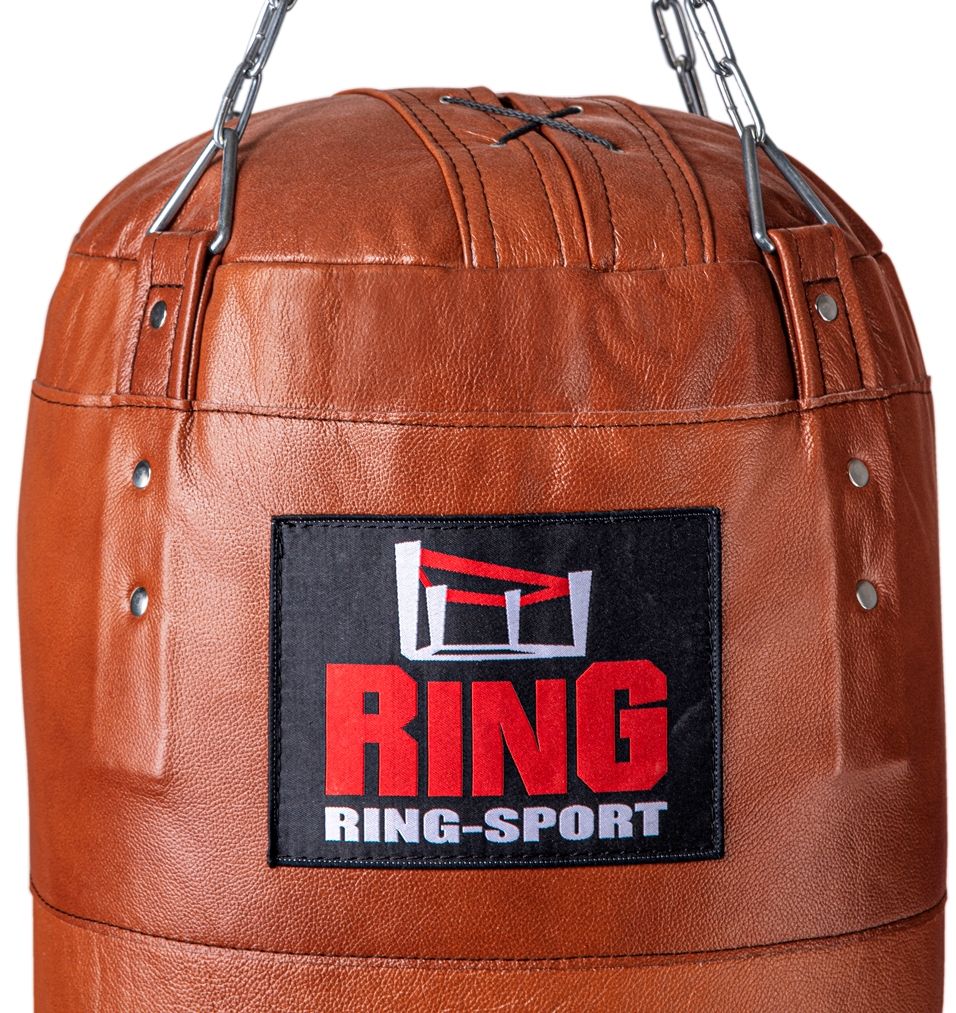 Boxzsák Premium valódi bőrből 140x40 cm 40 kg Ring Sport